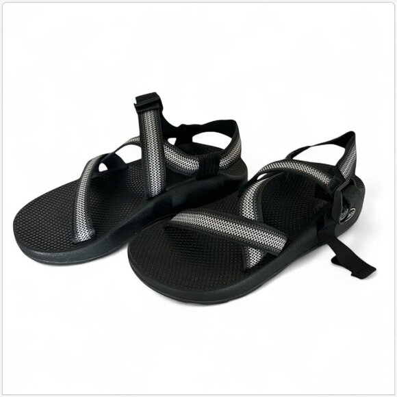 Chaco Split Gray Stripe Black Z/1 Adjustable Strap Classic Sandals New Men\'s 9W main image 5